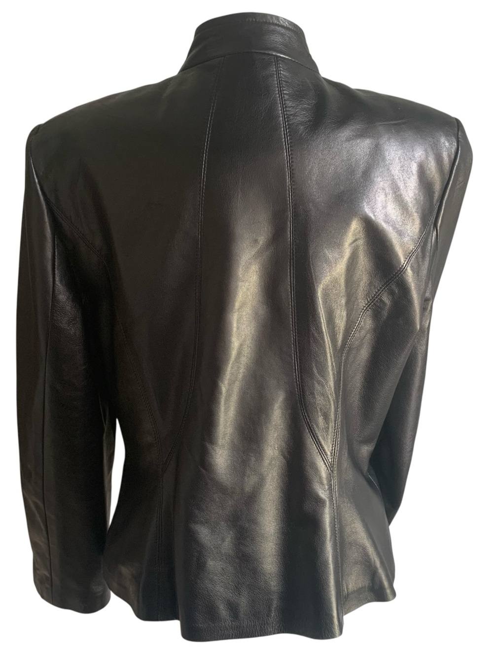 Danier Leather Jacket Black Blazer Tailored Taper 90's-2000s Timeless Classic L - Picture 12 of 16